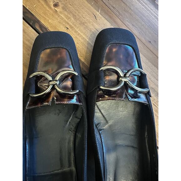 Stuart Weitzman Shoes Size 8 M Black Suede Square Toe Block Heels Pumps Classic - Picture 5 of 12